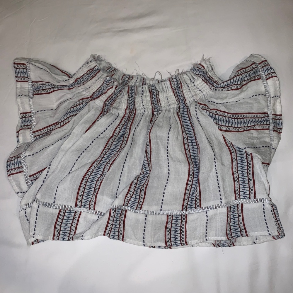 Olivaceous - Off the Shoulder Fringed Crop Top